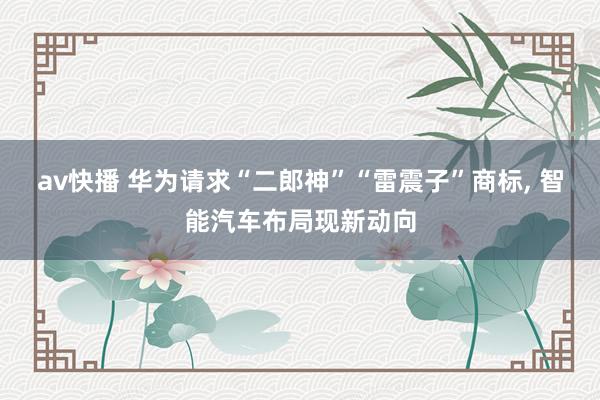 av快播 华为请求“二郎神”“雷震子”商标， 智能汽车布局现新动向