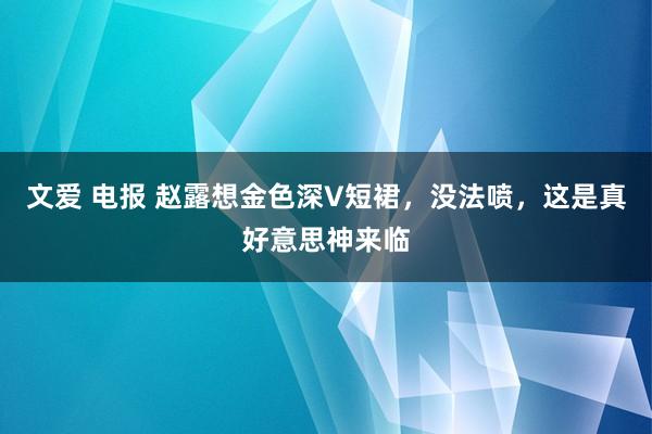 文爱 电报 赵露想金色深V短裙，没法喷，这是真好意思神来临
