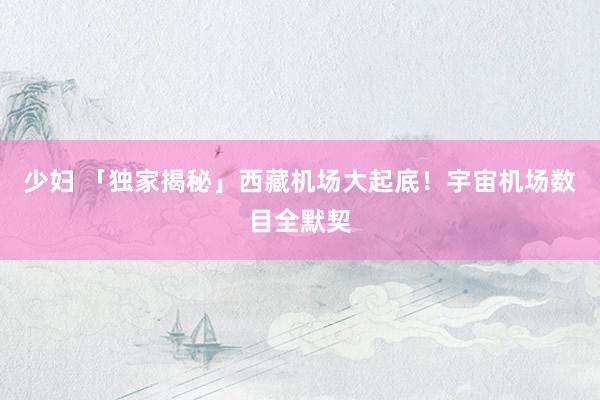 少妇 「独家揭秘」西藏机场大起底！宇宙机场数目全默契