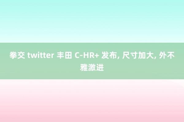 拳交 twitter 丰田 C-HR+ 发布， 尺寸加大， 外不雅激进