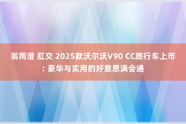 翁雨澄 肛交 2025款沃尔沃V90 CC旅行车上市: 豪华与实用的好意思满会通
