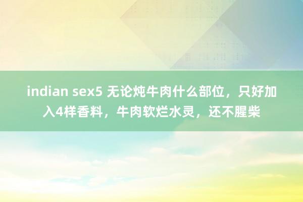 indian sex5 无论炖牛肉什么部位，只好加入4样香料，牛肉软烂水灵，还不腥柴